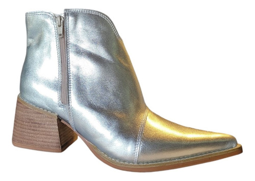 Bota De Cuero Para Dama. Sophia Plata