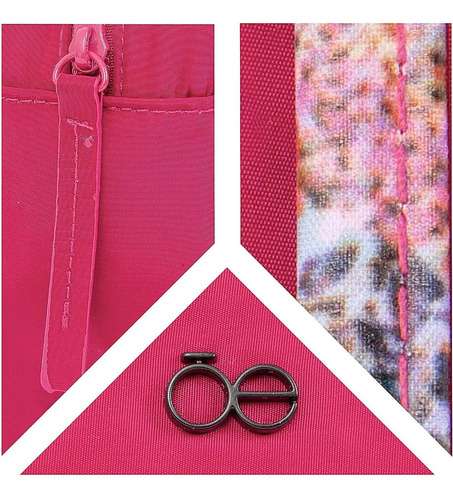 Cloe - Cosmetiquera Mediana Textil Para Mujer Color Magenta Diseño De La Tela Liso