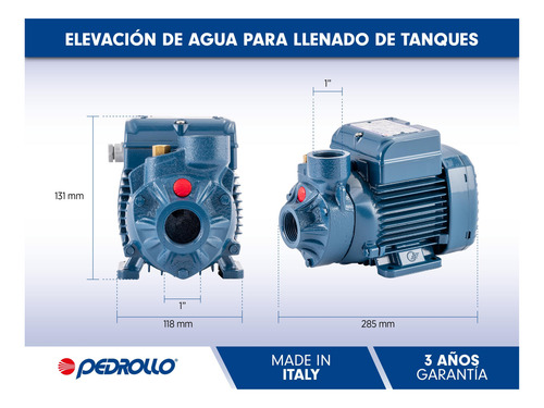 Imagen 4 de 10 de Bomba Periférica Pedrollo Pkm60 0.5hp 35mts 2400 L/hs 0.5 Hp