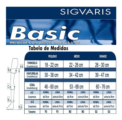 Meia Sigvaris Basic Panturrilha Altra Compressão Sigvaris