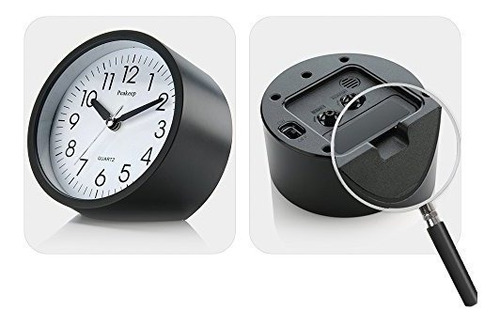 Peakeep Reloj Despertador Silencio Redondo De 4 Pulgadas Con