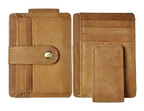 Le'aokuu Mens Genuine Leather Cowhide Magnet Money 6fnsz