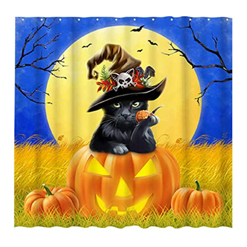 Allenjoy 72  X 72  Cortinas De Ducha Halloween Negro Hkkt8