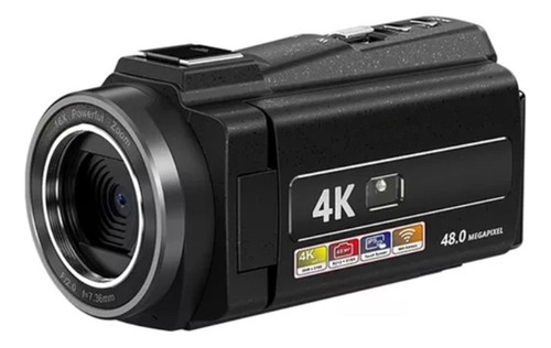 Videocámara Dv 4k 60 Fps 3.0 Pulgadas 18x Visión Nocturna Color Negro