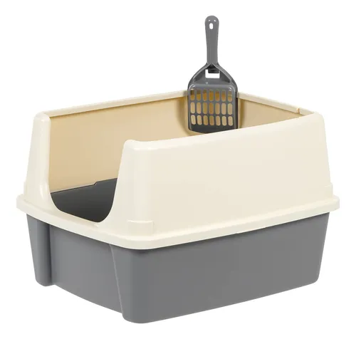 Caja De Arena Para Gatos Amazon Basics Alta Con Parte Superi