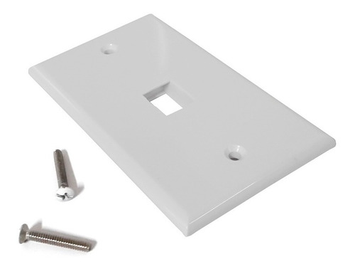 Tapa Placa Para Caja Pared 1 Jack Rj45 Utp Blanca