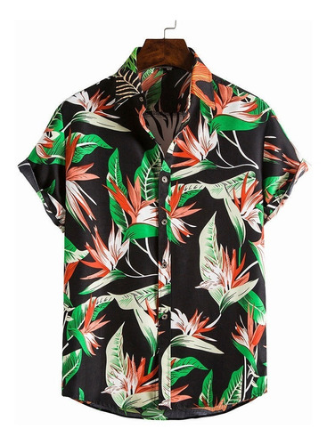 Camisa Hawaiana Moda Casual Estilo Slim Fit Para Hombre