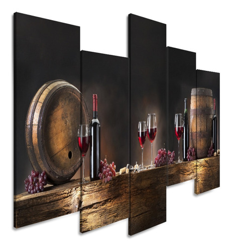 Quadro Decorativo Sala Cozinha Vinho Luxo Gourmet - Gigante Cor Nude Cor da armação Nude