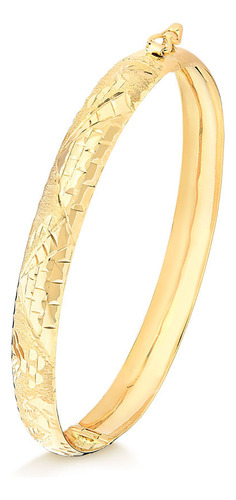 Bracelete Egípcio Com Aro Abaulado De 7.0mm Em Ouro 18k 16,0
