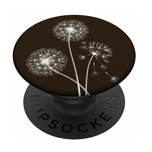 Cute Dandelion Flores Negro Fondo Popsockets Ln5kb