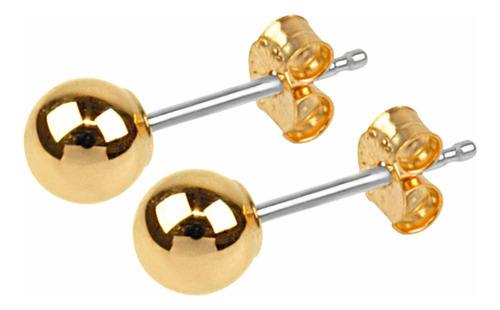 Lifetime Jewelry Pendientes Redondos De 0.197 in, Chapados.