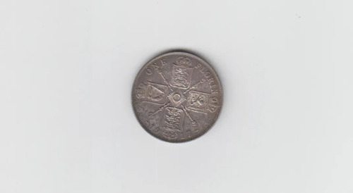 Moneda Inglaterra 1917 2 Shilling Plata Excelente