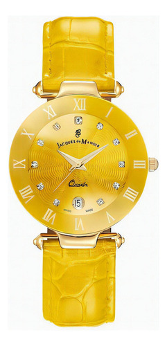 Jacques Du Manoir - Reloj Rc.95 Coupole Fashion Mujer 33 Mm Color de la correa Amarillo Color del bisel Amarillo