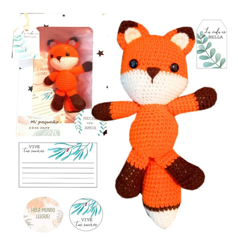 Imagen 2 de 5 de Muñeco Apego Tejido Crochet Amigurumi - En Caja Con Tarjetas