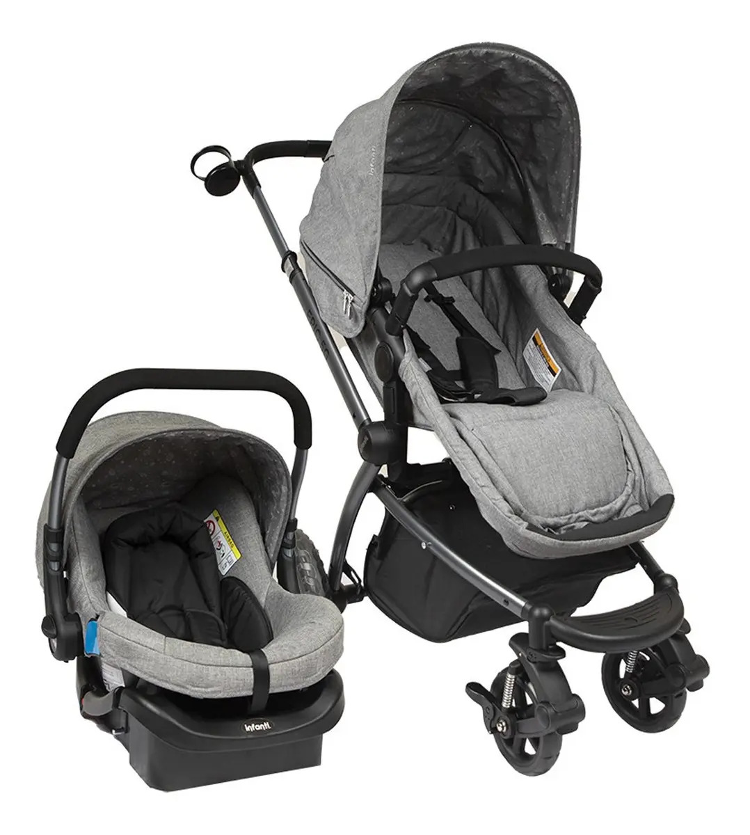 Coche Travel System Epic 5g Gray Infanti Gris Plateado