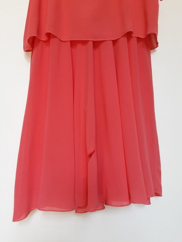 Imagen 7 de 10 de Vestido Italiano Sin Mangas Coral Con Forro Interno, Talla M
