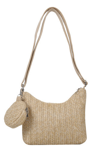 Bolso Bandolera Elegante Portátil Casual Tejido En Paja