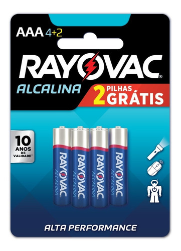 18 Pilhas Alcalinas Rayovac Aaa - Leve 18 Pague 12