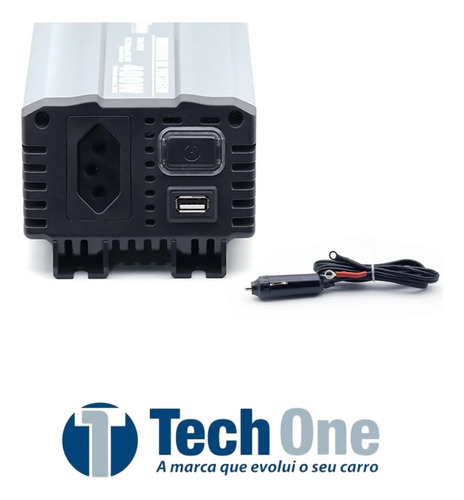 Inversor De Voltagem 400w 12v Para 110v Techone Usb E Tomada