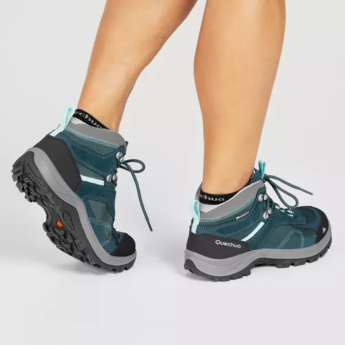 Botas impermeables de senderismo en montaña negras para hombre MH100 MID -  Decathlon