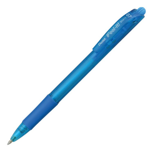 Caneta Esferográfica 0.7mm Azul Céu Bx417 Feel It! Pentel