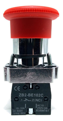 Botão Emergência Trava 22mm - Iec60947-5-1 - 240v - 3a