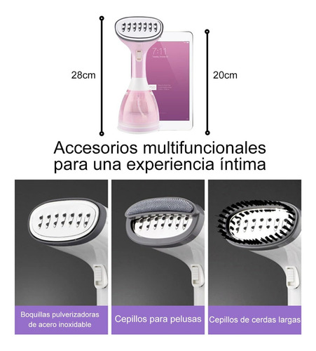 Vaporizador Ropa Duradero - Panel Acero Inoxidable Rosa Chicle