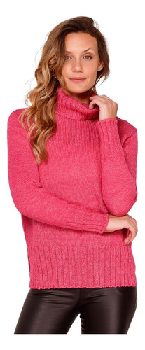 Sweater Polera Clásica Tejida Para Mujer De Lana