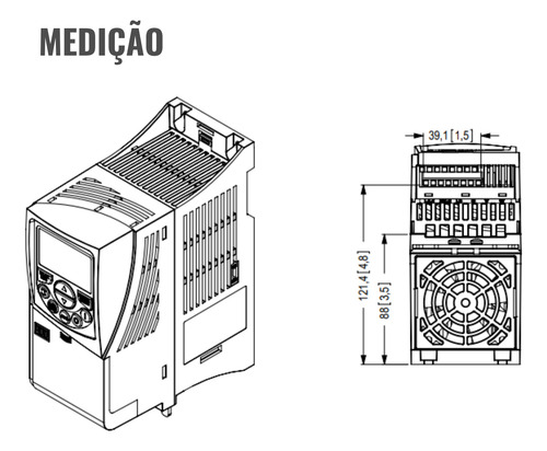 Inversor Frequência Cfw500 3cv 6,1a 380-480v 3f Weg 15573823