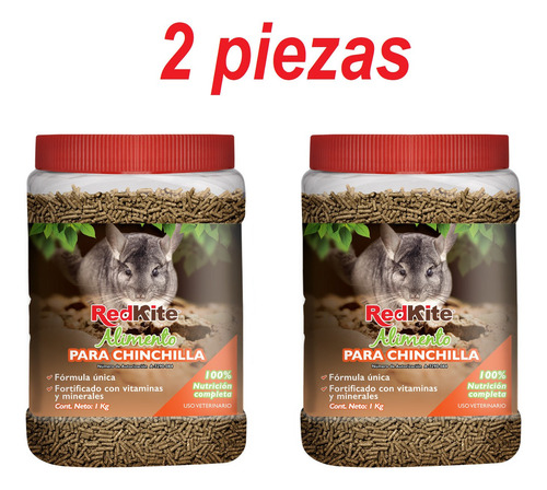 Combo Redkite Alimento Para Chinchillas 1kg 2 Pzas