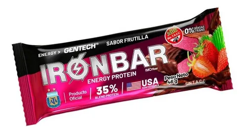 comprar Suplemento Barra Gentech  Iron Bar Proteína Sabor Frutilla
