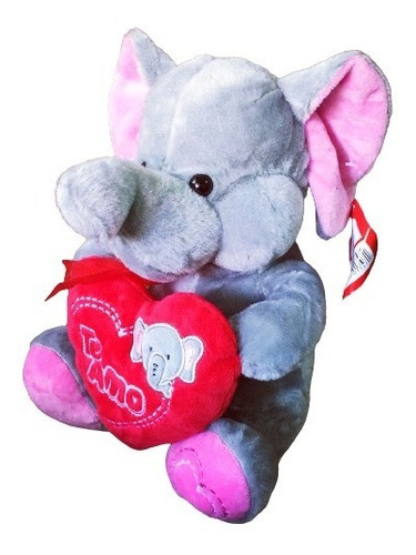 Imagen 2 de 2 de Peluche Elefante Corazon Te Amo 30x20cm