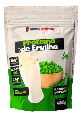 Proteína da Ervilha Sem Sabor em Sachê de 450g Suplemento em Pó NewNutrition Pea Protein Vegetal 100% Vegano e Natural