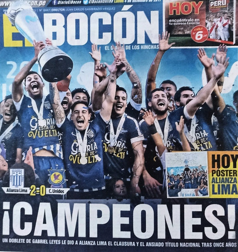 Colección 4 Diarios Alianza Lima Campeón 2017