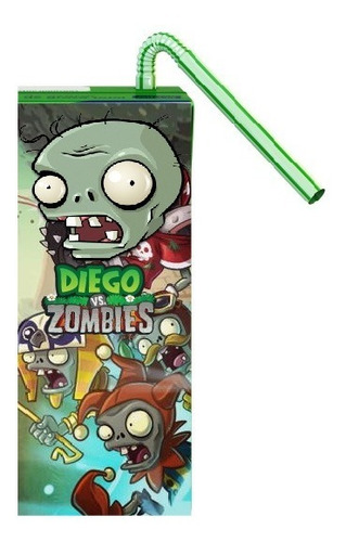 Pack 6 Jugos Néctar Personalizado Plantas Zombies