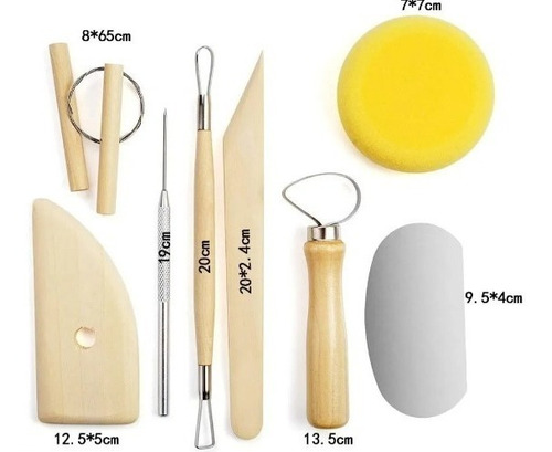 Kit Herramientas Arcilla Cerámica Alfarería Ad X8un 3005