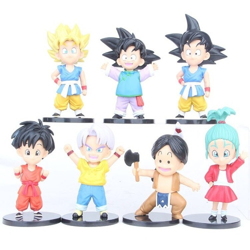 7 Mini Figuras De Dragon Ball Z. 10 A 12 Cms. Goku. Pan.