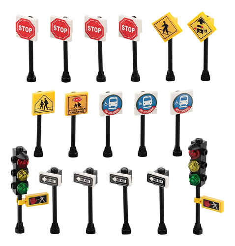 Building Toys City/town/village/street Signs Set 15. Stop. T