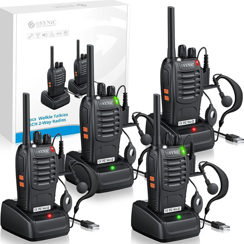 Walkie Talkies Para Adultos, Esynic 4 Piezas Walkie Talkies 