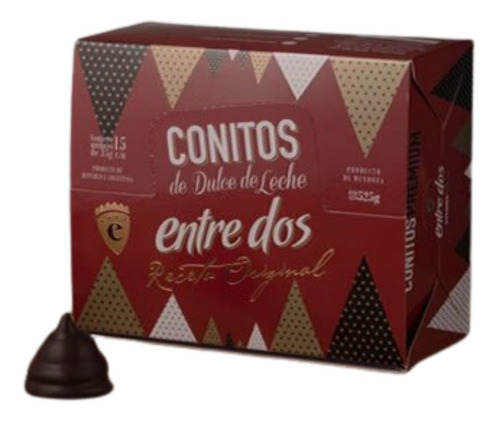 Imagen 1 de 6 de Conito Entre Dos De Ddl Con Chocolate Negro X 15 Unidades 