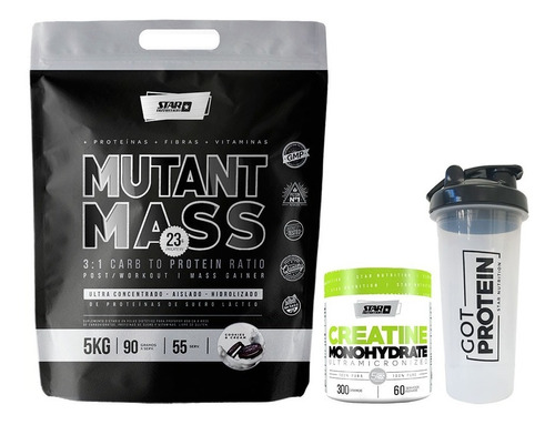 Mutant Mass 5 Kg + Creatina X 300gr + Shaker-star Nutrition