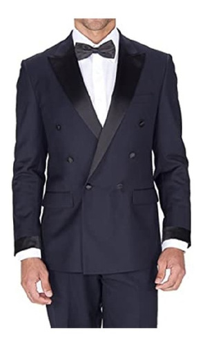 Saco Blazer Braveman Slim Fit Size 44s Navy Importado 