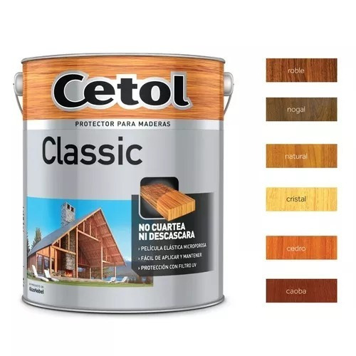 Cetol Classic Exterior Brillante 4lt. Color Caoba+ Pincel 10