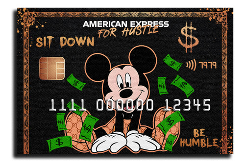 Cuadro Decorativo En Tela Canvas American Express Mickey 