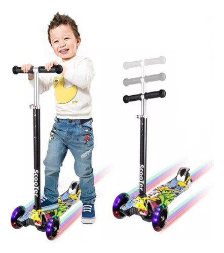 Scooter Monopatín De Pie Plegable Para Niños 2-14 Años