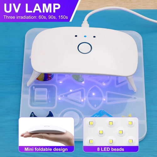 Kisrel Kit De Resina Uv 200g Con Luz Uv Para Joyería