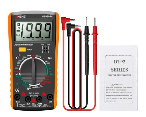 Multitester Multímetro Tester Digital Lcd Dt9205a