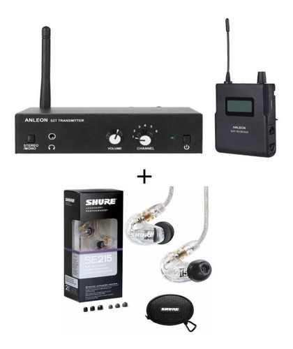 Imagen 1 de 5 de Sistema Inalambrico Anleon S2 Kit + In Ear Shure Se215