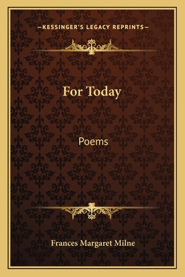 Libro For Today: Poems - Milne, Frances Margaret