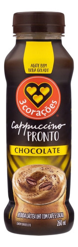 Bebida Láctea UHT Com Café E Cacau Cappuccino Chocolate 260ml 3 Corações